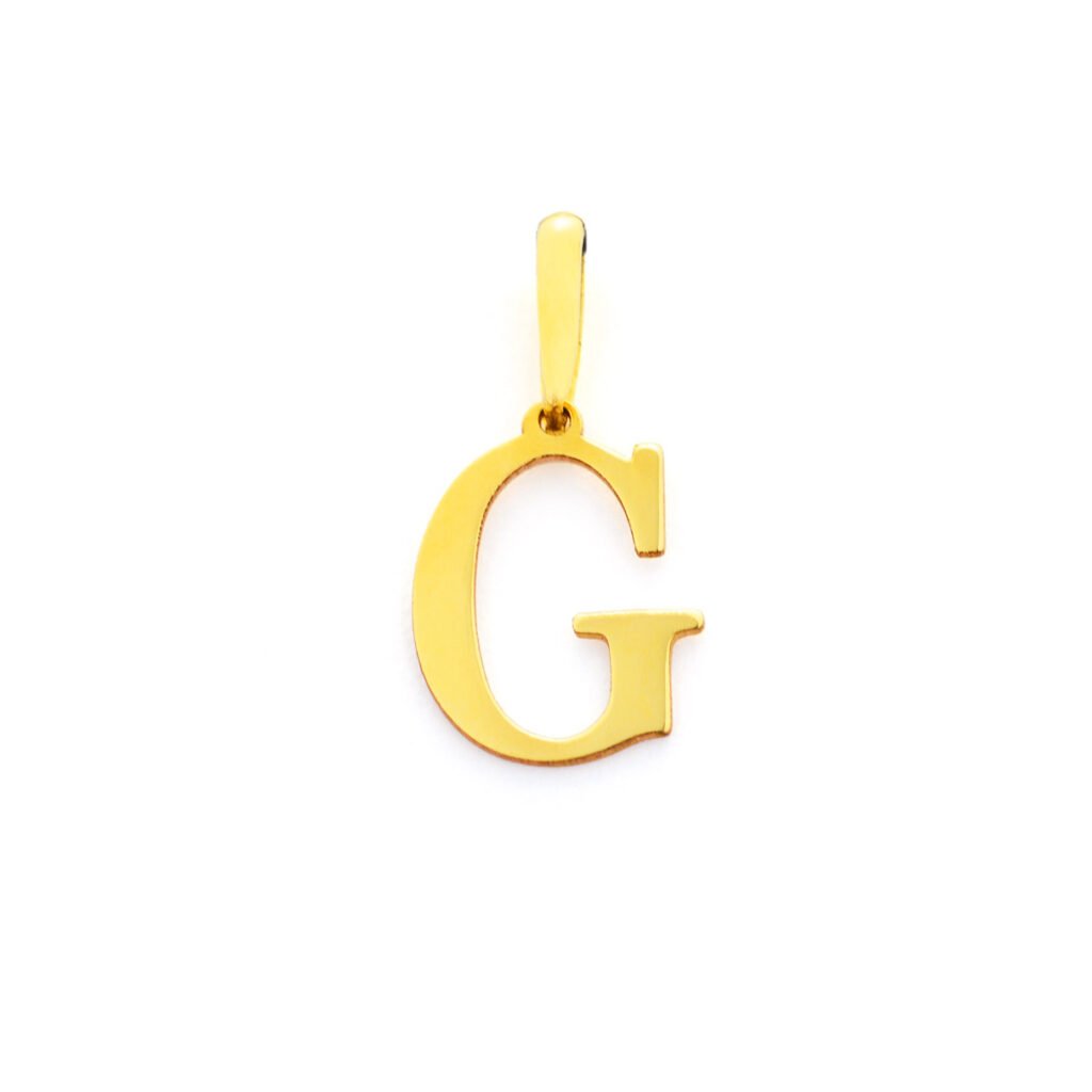 Złota zawieszka litera "G''