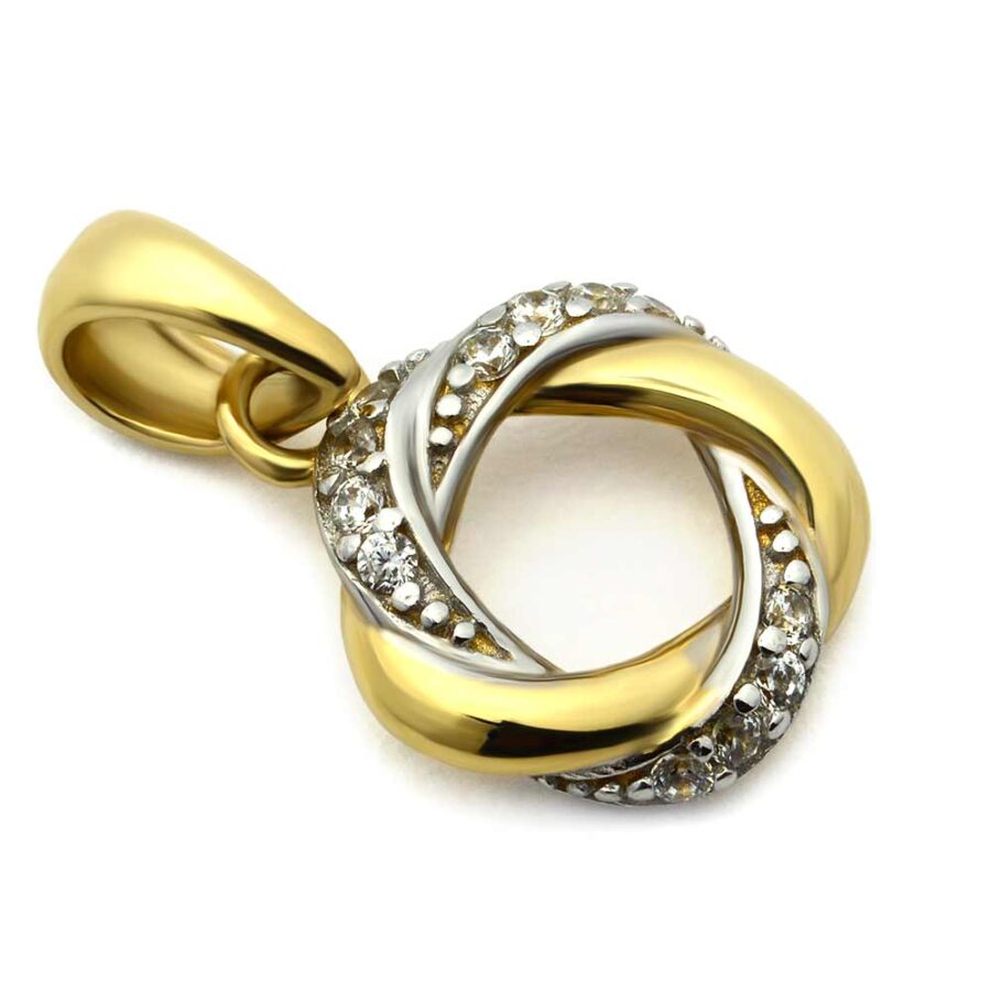 Zawieszka złota 585 cyrkonia, biżuteria dla żony, wisiorek białe złoto
